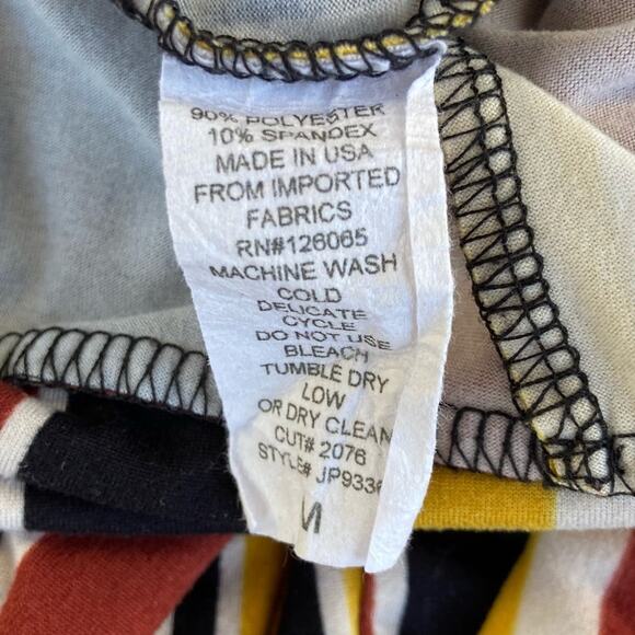 Obsessive Love Vertical Striped Wide Leg Pants Orange Yellow Stretch Size Medium - Picture 6 of 8